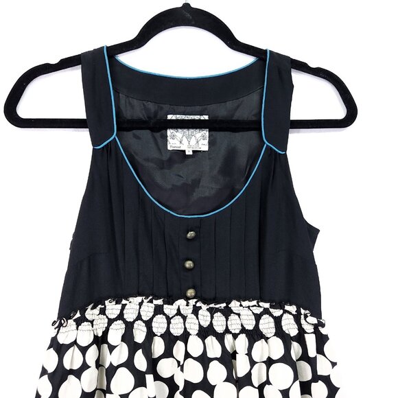 Anthropologie Floreat Silk Dress Size 0 Polka Dot Sleeves - Picture 3 of 15